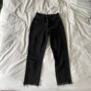 Refromation Cropped Black straight Jeans